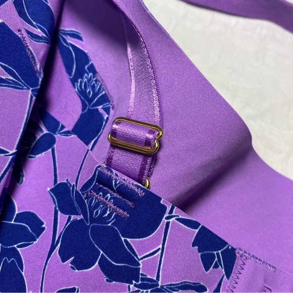 KNIX Wing Woman Contour Bra Violet Magnolia Sz 5 38 40 Wireless Bralette Floral - Picture 6 of 14